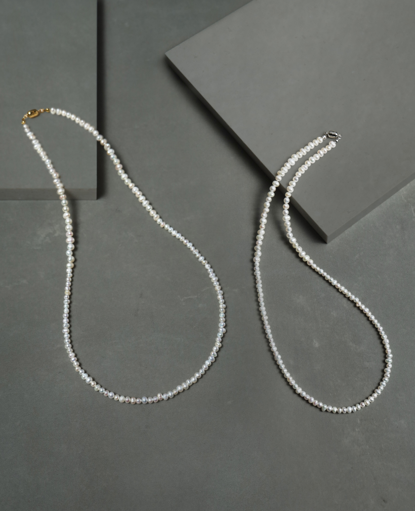 Freshwater Baroque Pearl Line Necklace